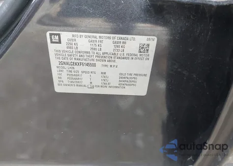 2015 Chevrolet Equinox Lt z USA, uszkodzony, nr VIN 2GNALCEKXF6145500